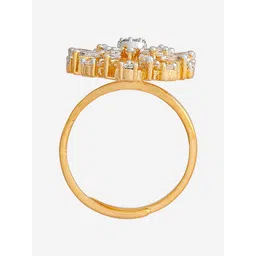 Kushal's Fashion Jewellery White Gold-Plated Party Zircon Finger Ring image 4