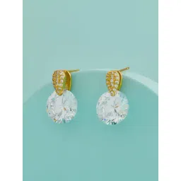 Kushal's Fashion Jewellery White Gold Polished Trendy Zircon Earrings for Women-picture-13