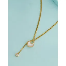 Kushal's Fashion Jewellery White Gold Trendy Necklace With Chain for Women-picture-12