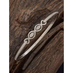 Kushal's Fashion Jewellery White Rhodium-Plated Party Zircon Kada Bangle-picture-35