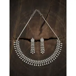 Kushal's Fashion Jewellery White Rhodium Polished Set for Women-picture-26