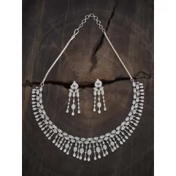 Kushal's Fashion Jewellery White Rhodium Polished Set for Women-picture-12