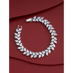 Kushal's Fashion Jewellery White Rhodium Polished Zircon Bracelet for Women-picture-48