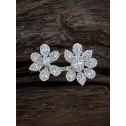 Kushal's Fashion Jewellery White Rhodium Polished Zircon Finger ring for Women-picture-35