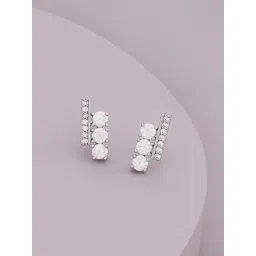 Kushal's Fashion Jewellery White Rodium Trendy Zircon Earrings for Women-picture-13