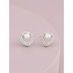 Kushal's Fashion Jewellery White Rodium Trendy Zircon Earrings for Women-picture-20