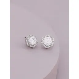 Kushal's Fashion Jewellery White Rodium Trendy Zircon Earrings for Women-picture-32