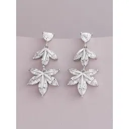 Kushal's Fashion Jewellery White Rodium Trendy Zircon Earrings for Women-picture-22