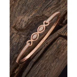 Kushal's Fashion Jewellery White Rose Gold-Plated Party Zircon Kada Bangle-picture-19