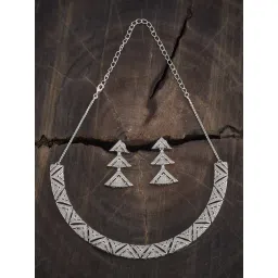 Kushal's Fashion Jewellery White Rose Gold Tone Plated Set for Women-picture-29