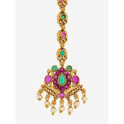 Kushal's Fashion Jewellery Women Gold-Plated Ethnic Antique Maang Tikka-picture-23