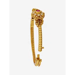 Kushal's Fashion Jewellery Women Gold-Plated Stone-Studded Antique Bangle-picture-24