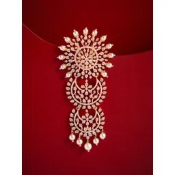 Kushal's Fashion Jewellery Women White Gold-Plated Party Zircon Hair Brooch-picture-20