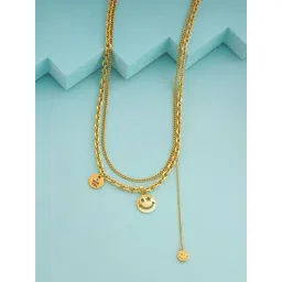 Kushal's Fashion Jewellery Yellow Gold Trendy Necklace With Chain for Women-picture-22