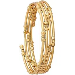 kushal's Fashion Jewellery Gold Polished Copper Trendy Flexible Kada, Best for Casual Wear & Special Occasion - 450676-picture-15