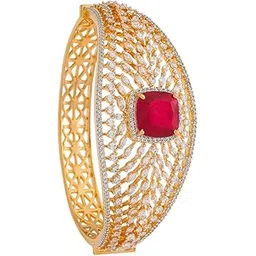 kushal's Fashion Jewellery Gold Polished Copper Zircon Kada With Locking System, Best for Party Wear & Special Occasion - 184456-picture-37