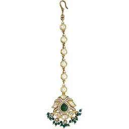kushal's Fashion Jewellery Ruby Victorian Polished Copper Kundan Tikka, Best for Bridesmaids, festive season & Special Occasion-picture-46