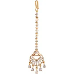 kushal's Fashion Jewellery White Gold Plated Ethnic Zircon Tikka - 412232-picture-27