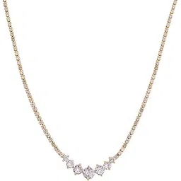 kushal's Fashion Jewellery White Gold Polished Copper Trendy Zircon Necklace, Best for Casual Wear & Special Occasion - 454694-picture-51