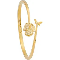 kushal's Fashion Jewellery White Gold Polished Copper Zircon Adjustable Kada, Best for Casual Wear & Special Occasion - 427828-picture-18