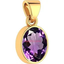 kushmiwal gems 12.25 Ratti 11.00 Carat Natural Amethyst Square Shape Gold Plated Pendant/Locket for Men and Women-picture-43