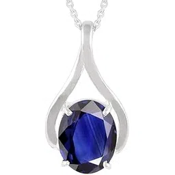 kushmiwal gems Certified Blue Sapphire Neelam 8.50 Carat 9.25 Ratti Ashthdhatu Neelam Silver Plated Pendant Locket for Men & Women-picture-36