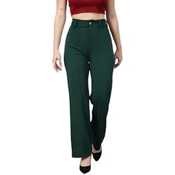 KV Clothing Cotton Blend Bootcut Parallel Trouser Pants for Women Regular Fit, Bellbottom Straight Pants for Womens-picture-53