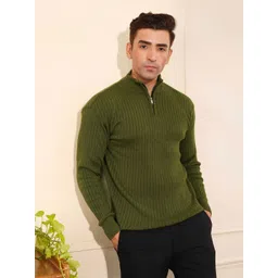 KVETOO Men Self Design Half-Zipper Pullover Sweater-picture-26