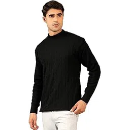 kvetoo Men's High Neck Cable Knit Sweater | Winter Pullover | Warm Wool Blend |Casual Full Sleeve Sweater for Men | Stylish Ribbed Neck Slim Fit Winterwear-picture-30