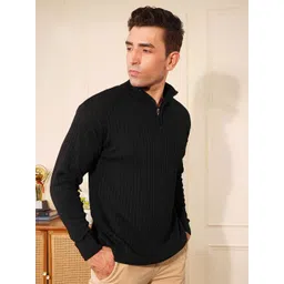 KVETOO Ribbed High Neck Half Zipper Pullover image 5