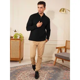 KVETOO Ribbed High Neck Half Zipper Pullover image 4