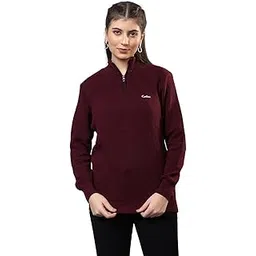 kvetoo Zipper High Neck Woolen Winter Wear Sweater for Women-picture-27