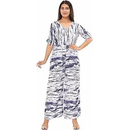 kvish Women Women's Rayon Straight Jumpsuit (Half Sleeves)-picture-51