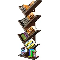 KVS Furniture Engineered Wood 7-Tier Book Rack,Storage of Book Case,Free-Standing Books Holder Organizer,Space Saver for Home,Office,Set of 1 (Brown) DIY(Do-It-Yourself)-image-19