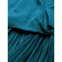 Kvsfab Teal Layered Crepe A-Line Midi Dress image 2