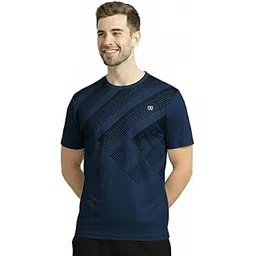 kwings Mens Lightweight T-Shirt | Dot Net Polyester Fabric | Half Sleeve Regular Printed Tshirt | Trendy Design Look | Comfort-Fit Exercise Tee-picture-41