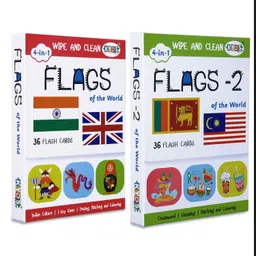 kyds play Flags Combo - Flags + Flags 2, Wipe & Clean Activity Flash Cards-picture-18