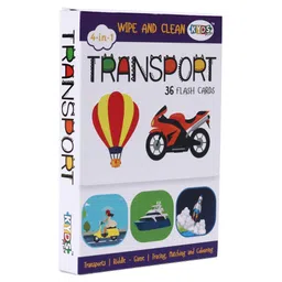 kyds play Kids Play 4 in 1 Wipe & Clean Transport Flash Cards - 36-picture-21