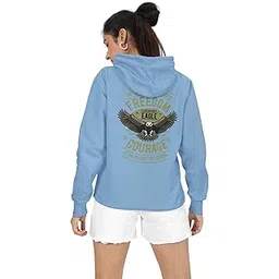 kyloug Legendary Eagle Women Oversized Fit Back Printed Full Sleeve Cotton Hooded Neck Style Hoodie-picture-49