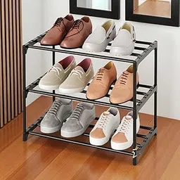 KYNE 3-Layer Shoe Storage Rack | Stylish All-Black | Compact & Lightweight for Home Organization-picture-16