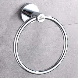 ( Round ) Towel Ring Stainless Steel Chrome Finished Wall Hanging Round Ring / Towel Ring / Napkin Holder / Towel Hanger for Kitchen, Wash Area & Bathroom Accessories (Pack of 1) CHROME Towel Holder-image-23