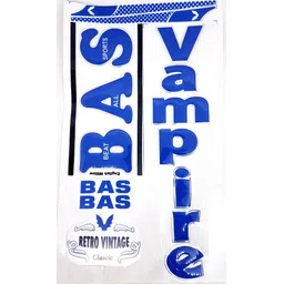 kyrios Bas Cricket Bat Sticker Retro Vintage 3D Embossed Blue Bat Sticker-picture-10