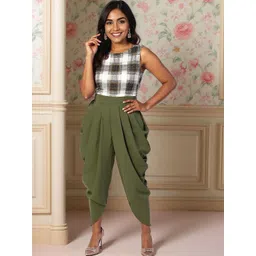 KYVO Women Checked Cowl Basic Jumpsuit-picture-37