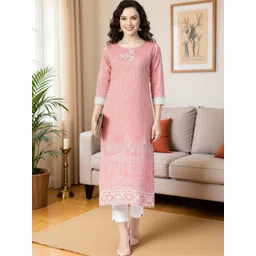 KYVO Women Checked Gotta Patti Kurta-picture-24