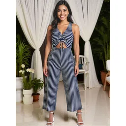 KYVO Women Striped Sleeveless Cut-Out Basic Jumpsuit-picture-36