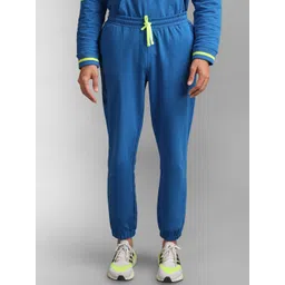 KZ07 By Kazo Men Blue High-Rise Cotton Joggers-picture-18