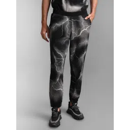 KZ07 By Kazo Men Lightning Printed High-Rise Cotton Joggers Trouser-picture-23