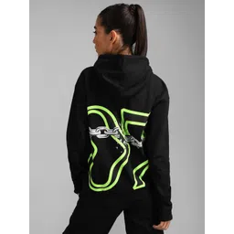 KZ07 By Kazo Women Black Hooded Cotton Sweatshirt-picture-26