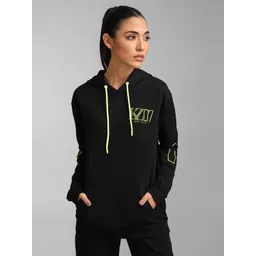 KZ07 By Kazo Women Black Hooded Cotton Sweatshirt-picture-28