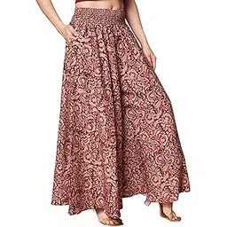 kzully | Palazzo for Women | Solid & Printed | Stylish Wide-Leg | Comfortable Elastic Waist Bottomwear-picture-32